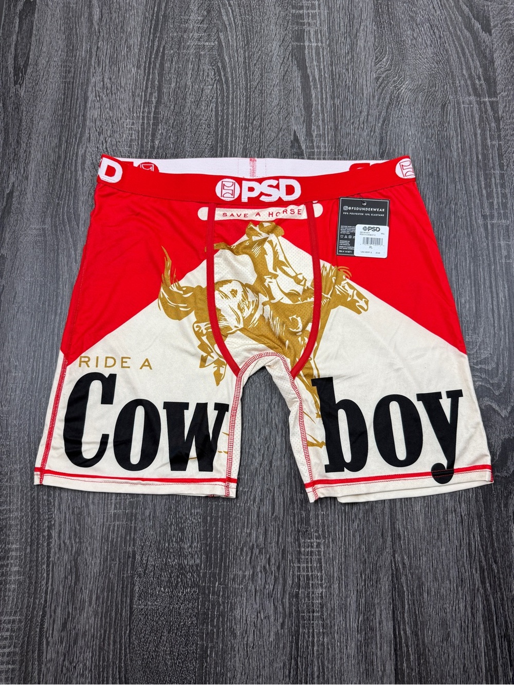 PSD Save the Horse Ride a Cowboy Boxer Briefs Men’s Size XL NWT